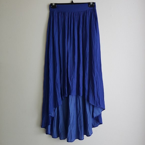Women's Zara High-low Royal Blue Skirt - Picture 1 of 5